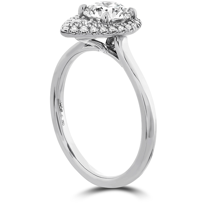 0.1 ctw. Juliette Pear Halo Engagement Ring in 18K Rose Gold