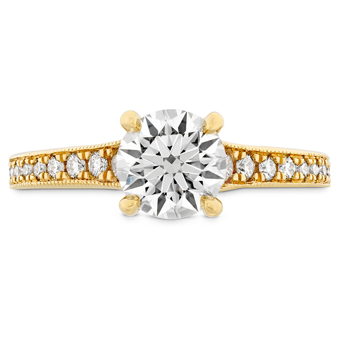 0.25 ctw. Liliana Milgrain Engagement Ring - Dia Band in 18K Yellow Gold