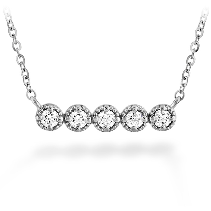 0.17 ctw. Liliana Milgrain Diamond Bar Necklace in 18K Rose Gold