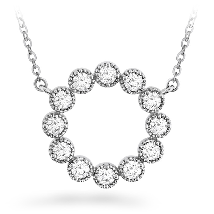 0.38 ctw. Liliana Milgrain Diamond Circle Pendant in 18K Rose Gold