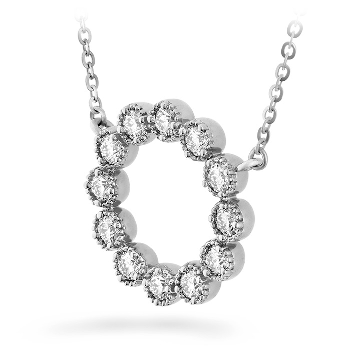 0.38 ctw. Liliana Milgrain Diamond Circle Pendant in 18K White Gold