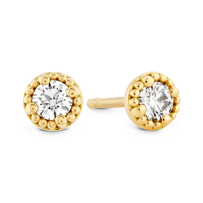 0.45 ctw. Liliana Milgrain Single Diamond Stud Earrings in 18K Yellow Gold
