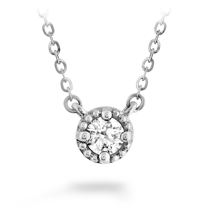 0.55 ctw. Liliana Milgrain Single Diamond Pendant in 18K White Gold