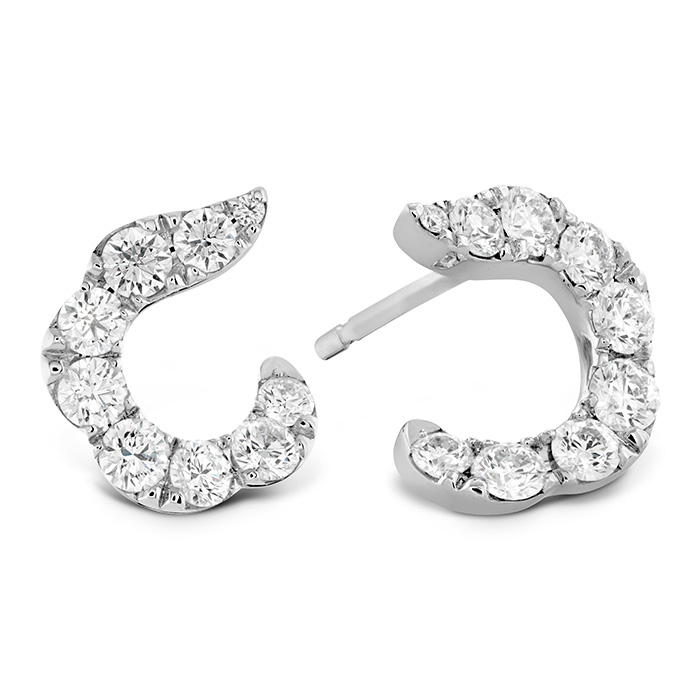 1.15 ctw. Lorelei Crescent Diamond Earrings in 18K White Gold