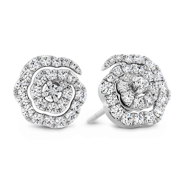 0.58 ctw. Lorelei Diamond Floral Earrings - Small in 18K White Gold