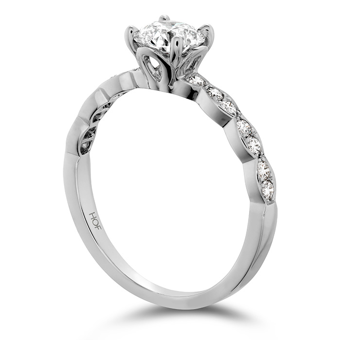 0.15 ctw. Lorelei Floral Engagement Ring-Diamond Band in 18K Rose Gold