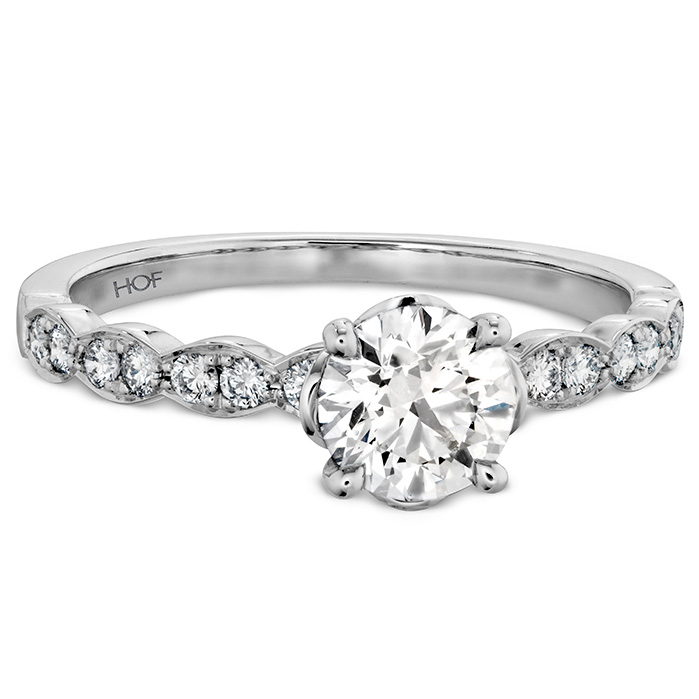 0.15 ctw. Lorelei Floral Engagement Ring-Diamond Band in Platinum