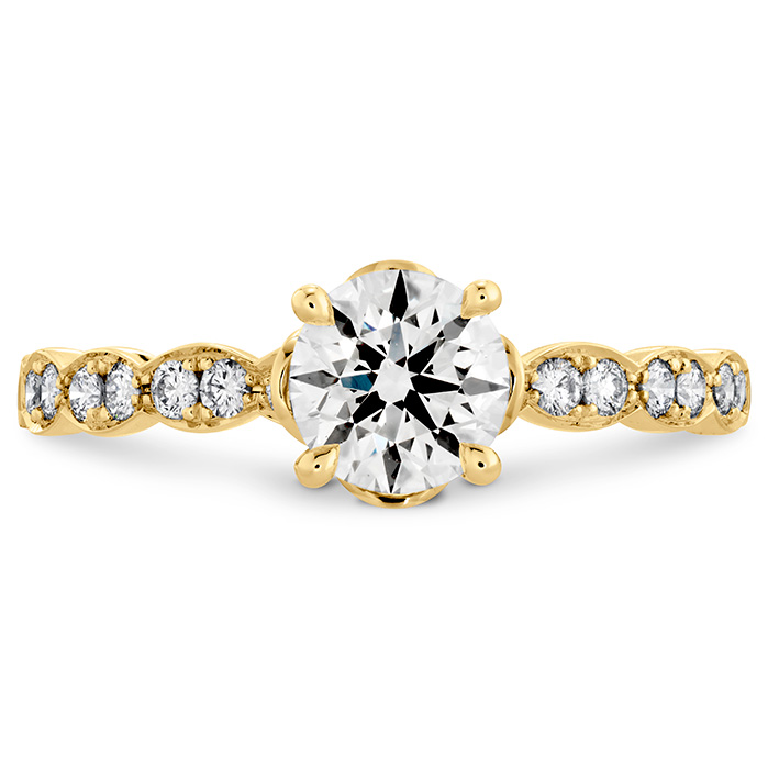 0.15 ctw. Lorelei Floral Engagement Ring-Diamond Band in 18K Yellow Gold