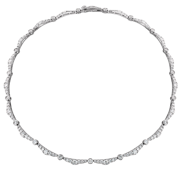 10.45 ctw. Lorelei Ribbon Diamond Line Necklace in 18K White Gold
