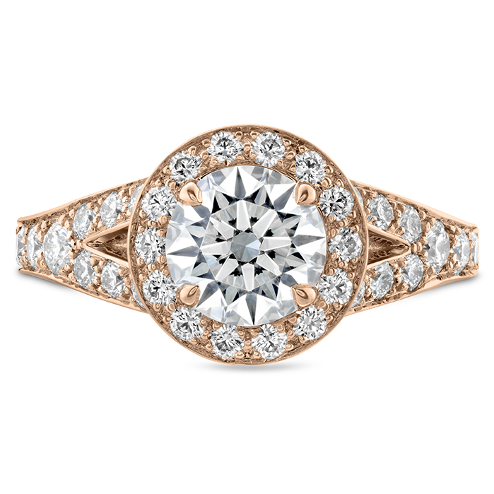 0.84 ctw. Luxe Transcend Premier HOF Halo Split Diamond Ring in 18K Rose Gold