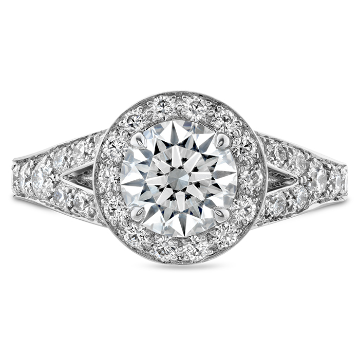 0.92 ctw. Luxe Transcend Premier HOF Halo Split Diamond Ring in Platinum