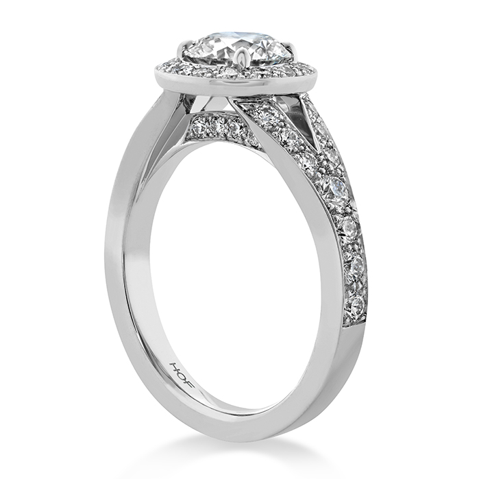0.89 ctw. Luxe Transcend Premier HOF Halo Split Diamond Ring in Platinum