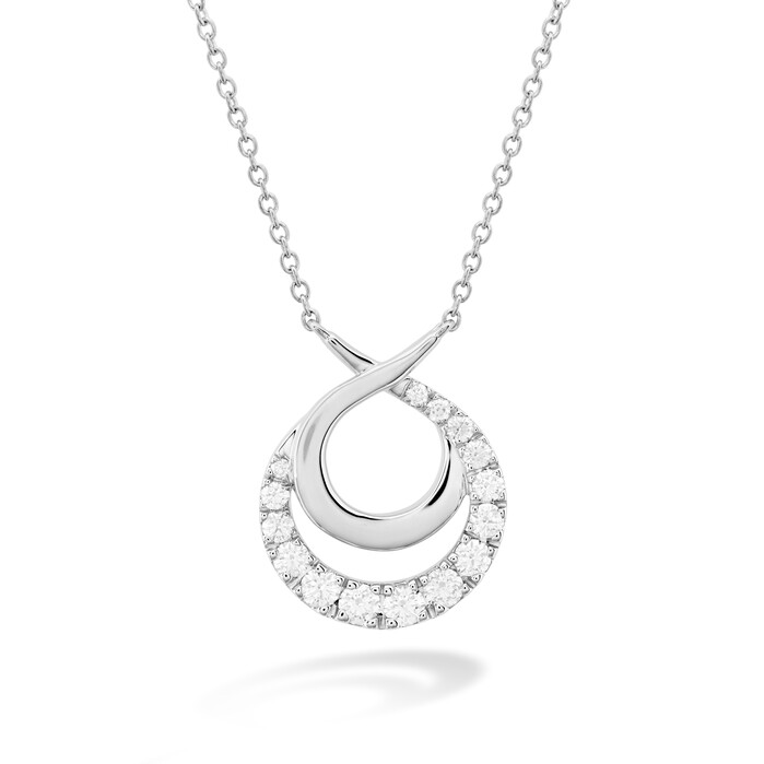 0.75 ctw. Optima Double Circle Necklace in 18K White Gold