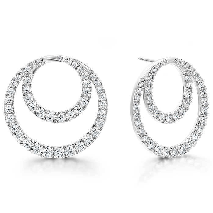 4.64 ctw. Optima Diamond Circle Earrings- Large in 18K White Gold