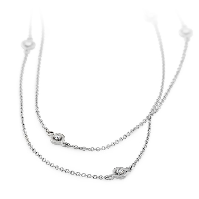 1.63 ctw. Optima Station Necklace in 18K White Gold