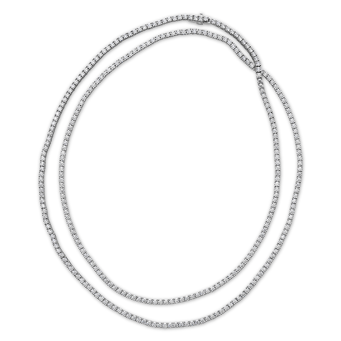 24.43 ctw. Signature Opera Length Line Necklace in 18K White Gold