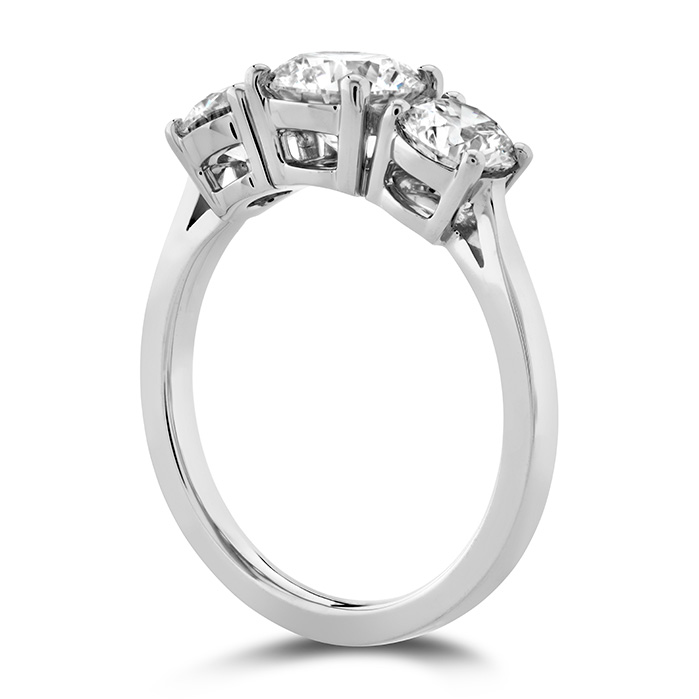 Simply Bridal Three Stone Semi-Mount in 18K Yellow Gold and Platinum