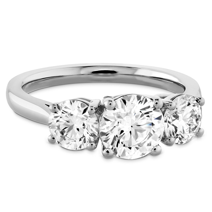 Simply Bridal Three Stone Semi-Mount in 18K Yellow Gold and Platinum