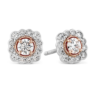 0.56 ctw. Special Liliana Flower Studs in 18K White Gold