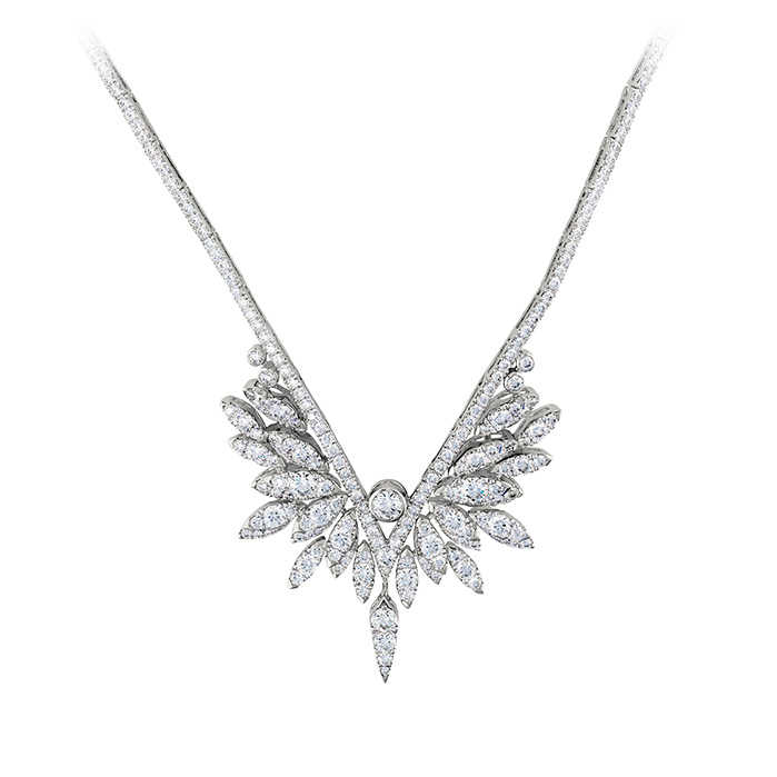 9.5 ctw. White Kites Crest Drop Necklace in 18K White Gold