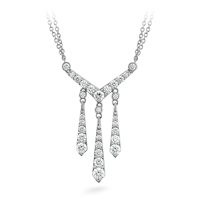 1.5 ctw. Triplicity Drop Necklace in 18K White Gold
