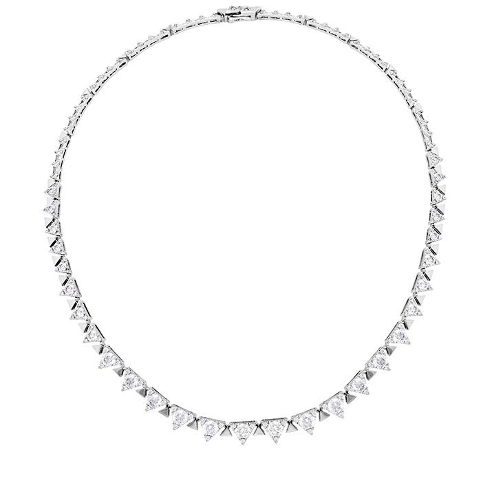 9.15 ctw. Triplicity Line Necklace in 18K White Gold