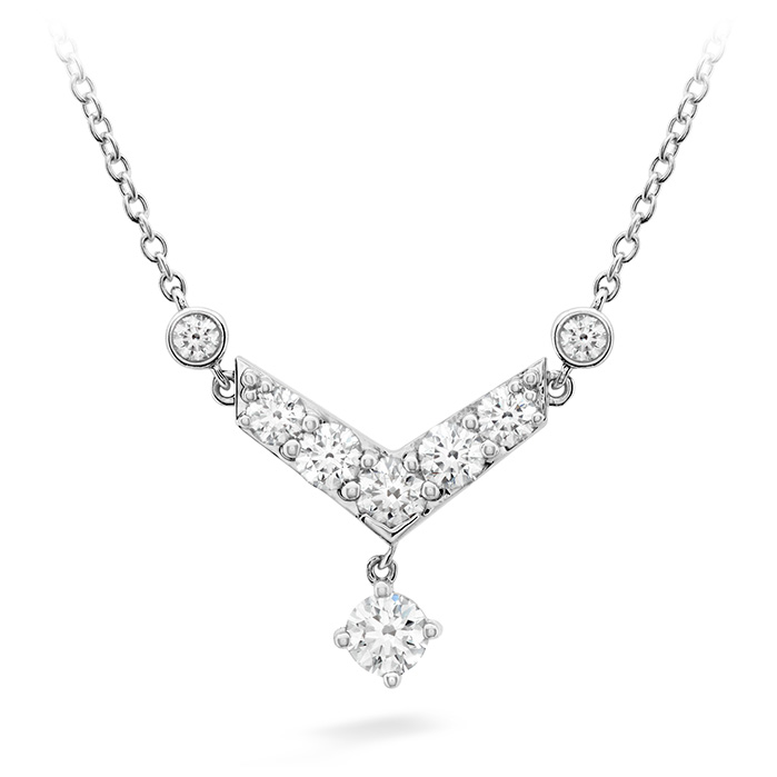 0.68 ctw. Triplicity Pointed Necklace in 18K White Gold