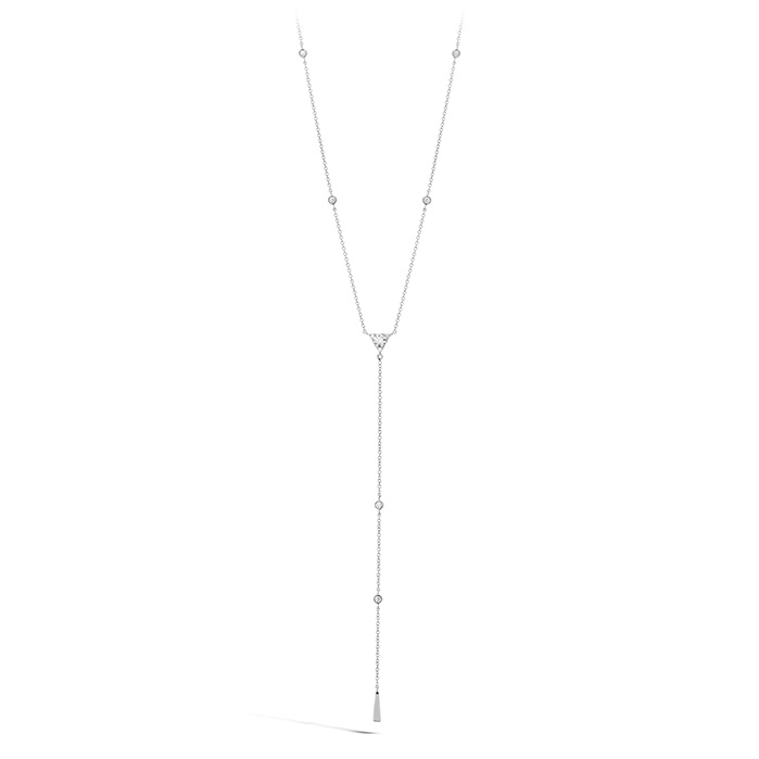 0.42 ctw. Triplicity Triangle Lariat Necklace in 18K Rose Gold