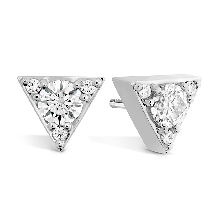0.5 ctw. Triplicity Triangle Stud Earrings in 18K White Gold
