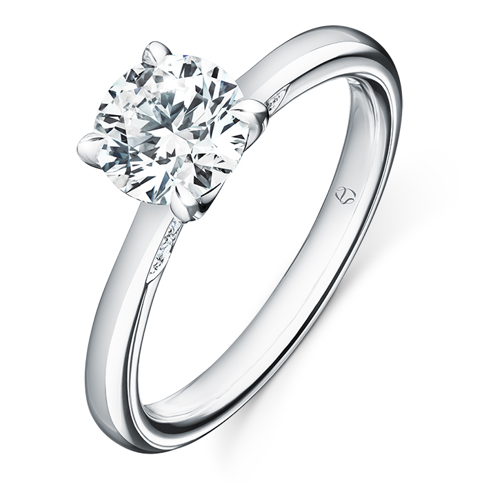 Vela Solitaire Ring with Diamond Gallery